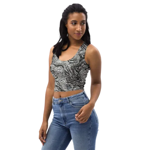 Chrome Labyrinth on a Crop Top