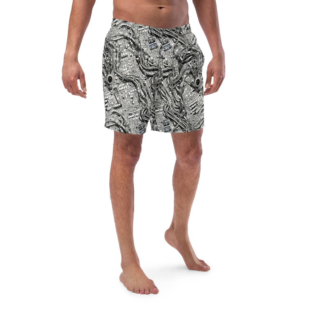 Chrome Labyrinth on Swim Trunks — Front