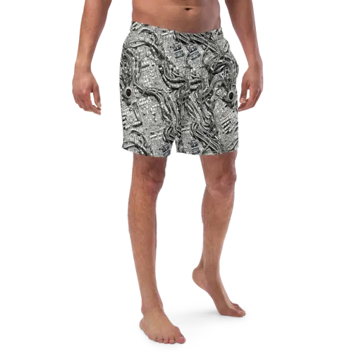 Chrome Labyrinth on a Swim Trunks