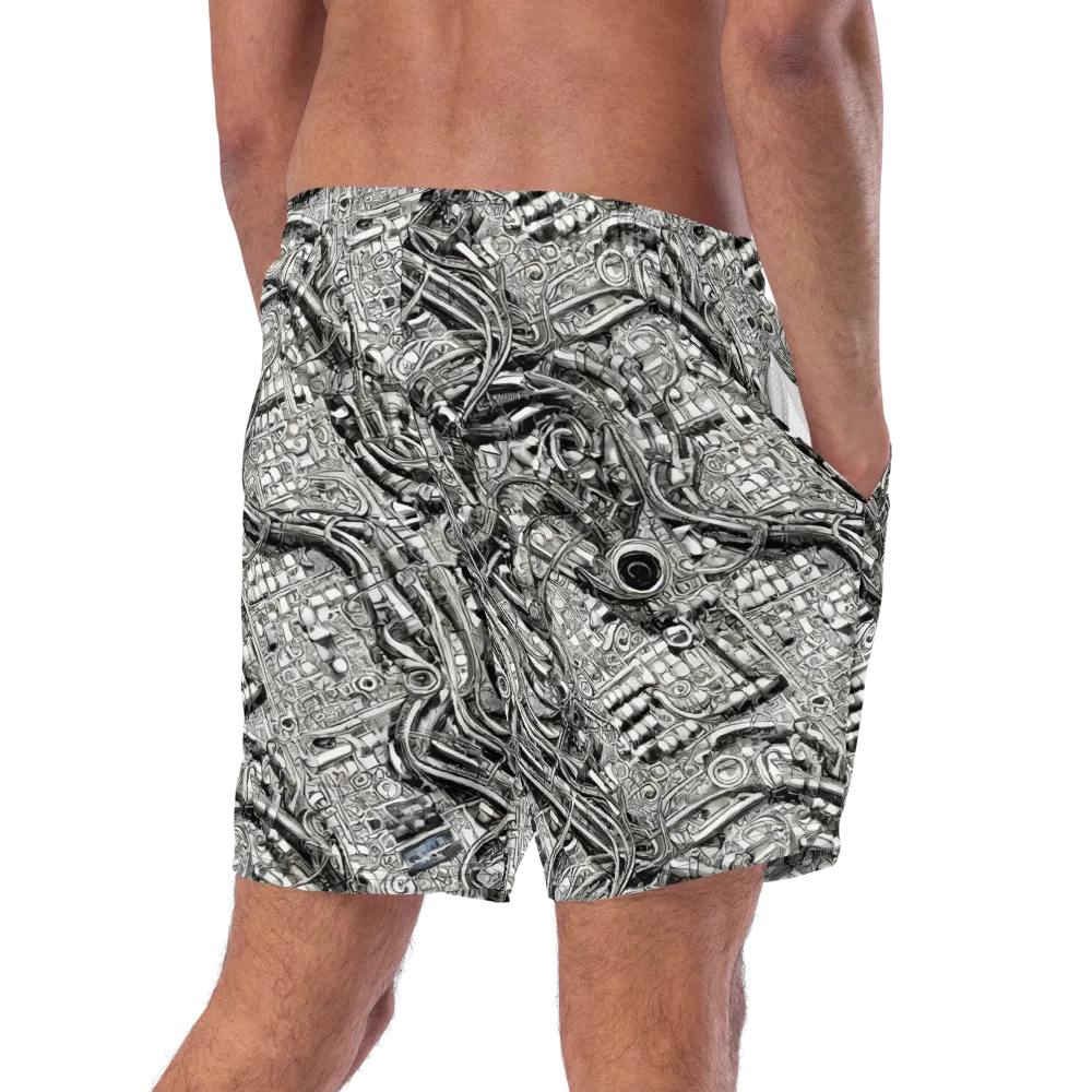 Chrome Labyrinth on Swim Trunks — Right Back