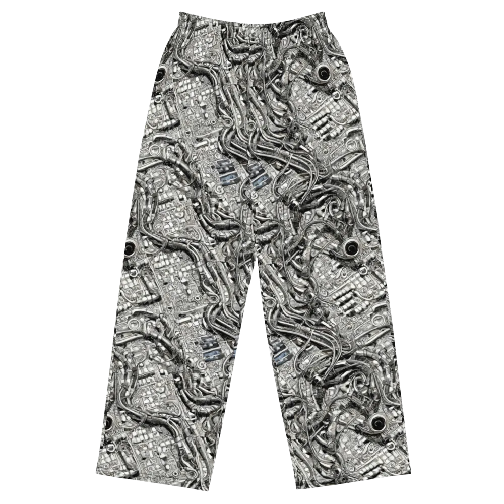Chrome Labyrinth on Wide-Leg Pants — Front