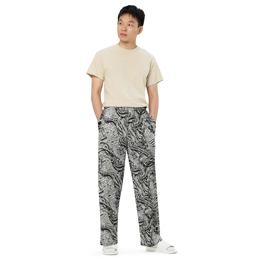Chrome Labyrinth on Wide-Leg Pants — Front