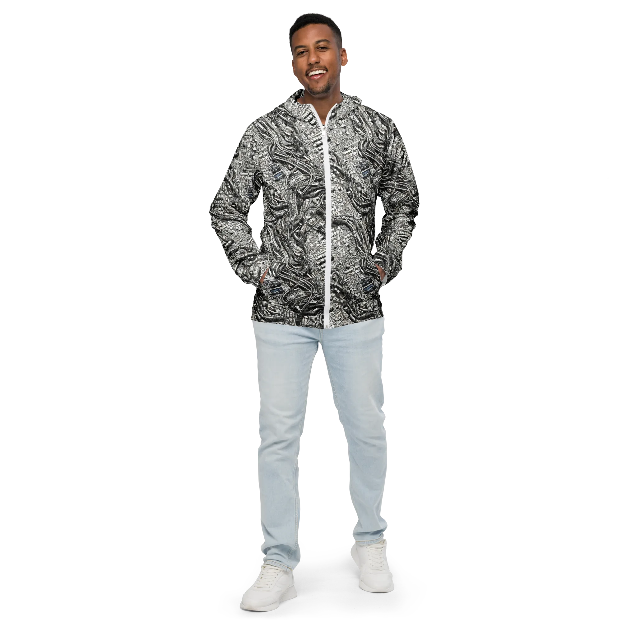 Chrome Labyrinth on Men's Windbreaker — Front