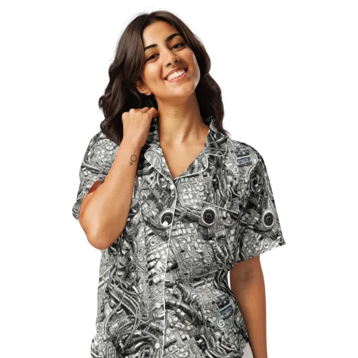 Chrome Labyrinth on a Women's Short Sleeve Pajama Top