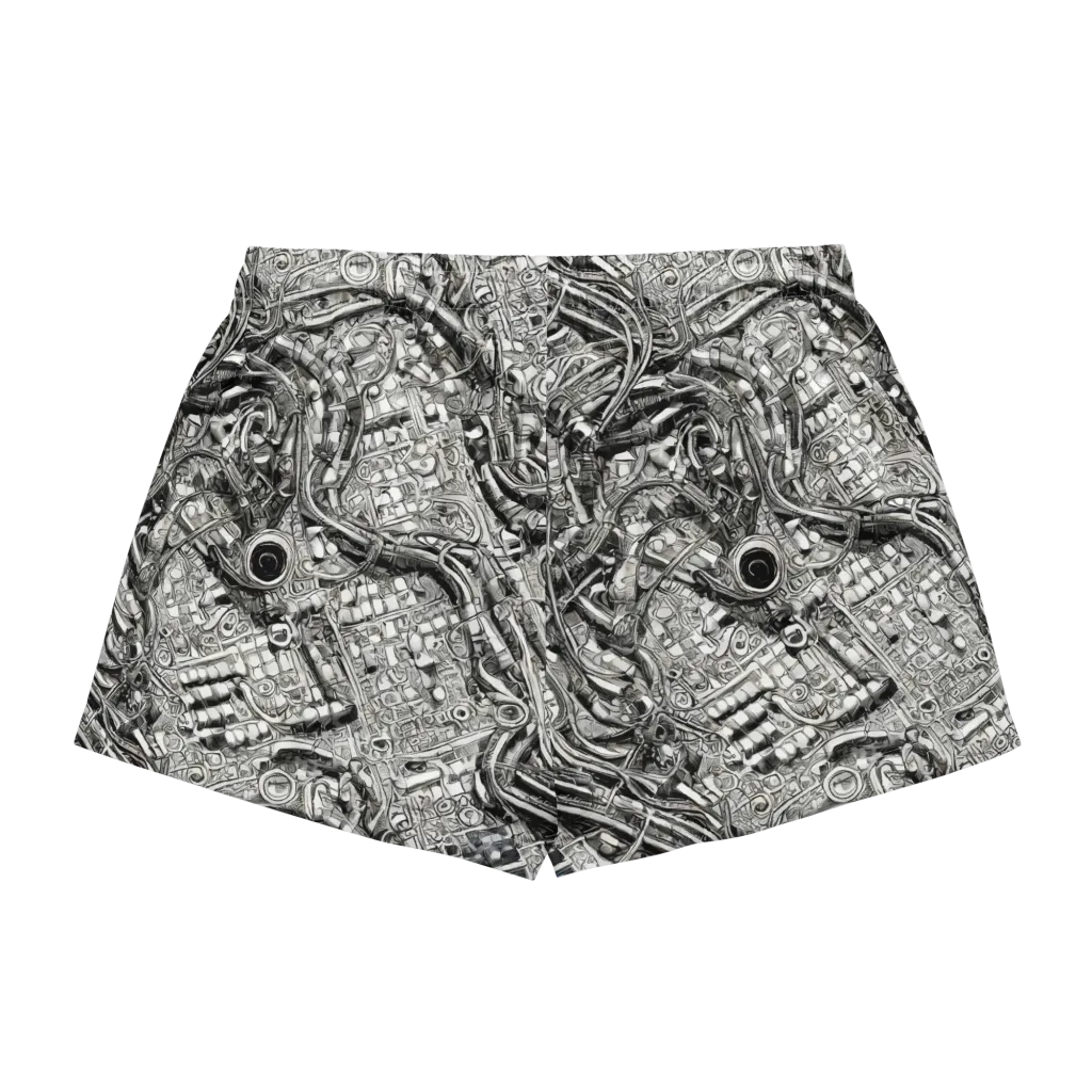 Chrome Labyrinth on Women's Pajama Shorts — Back