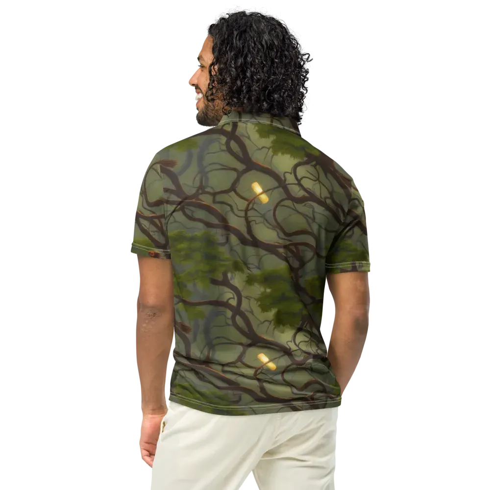 Mosslight Canopy on Men's Slim Fit Polo Shirt — Back
