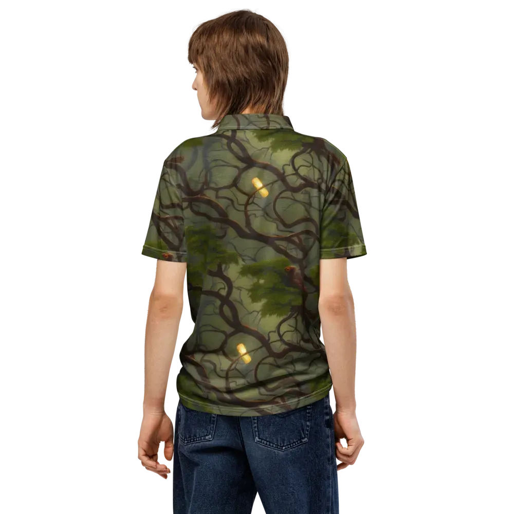 Mosslight Canopy on Men's Slim Fit Polo Shirt — Back