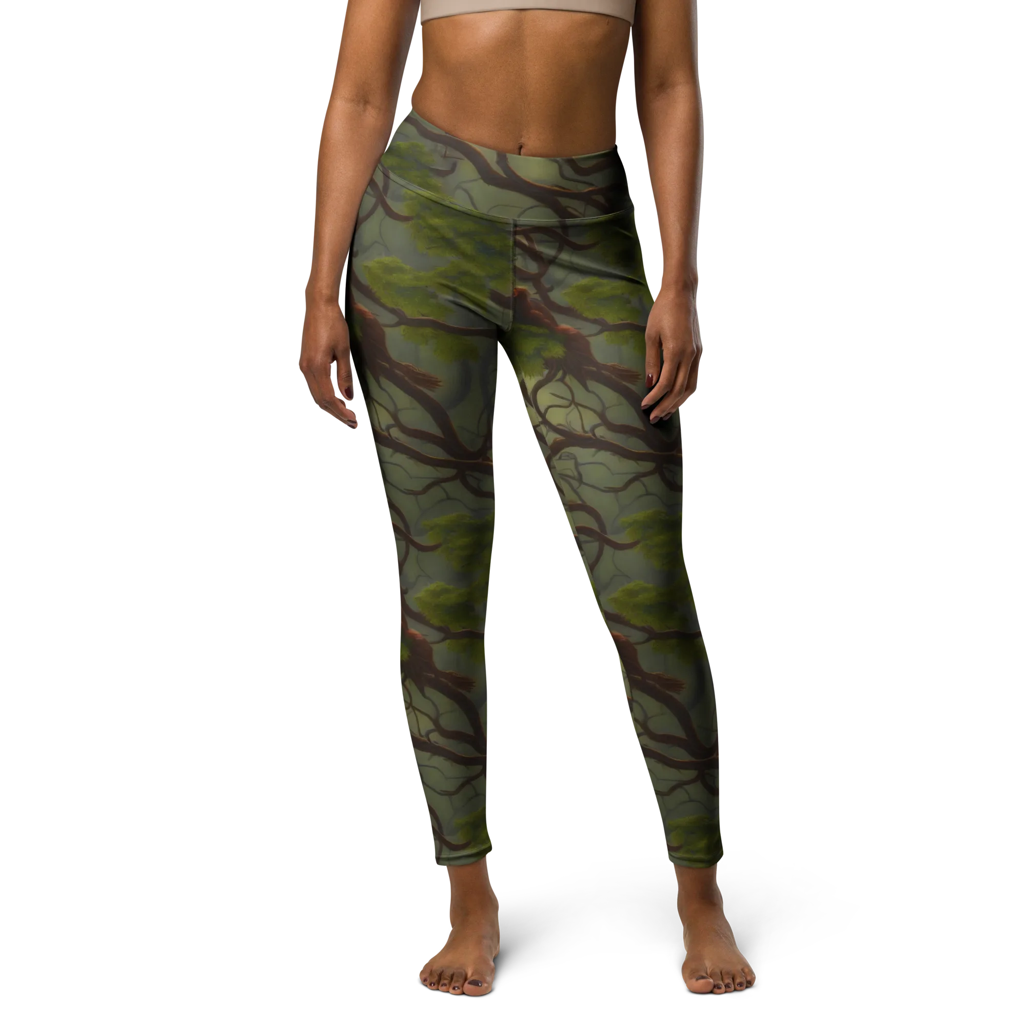 Mosslight Canopy on Yoga Leggings — Front