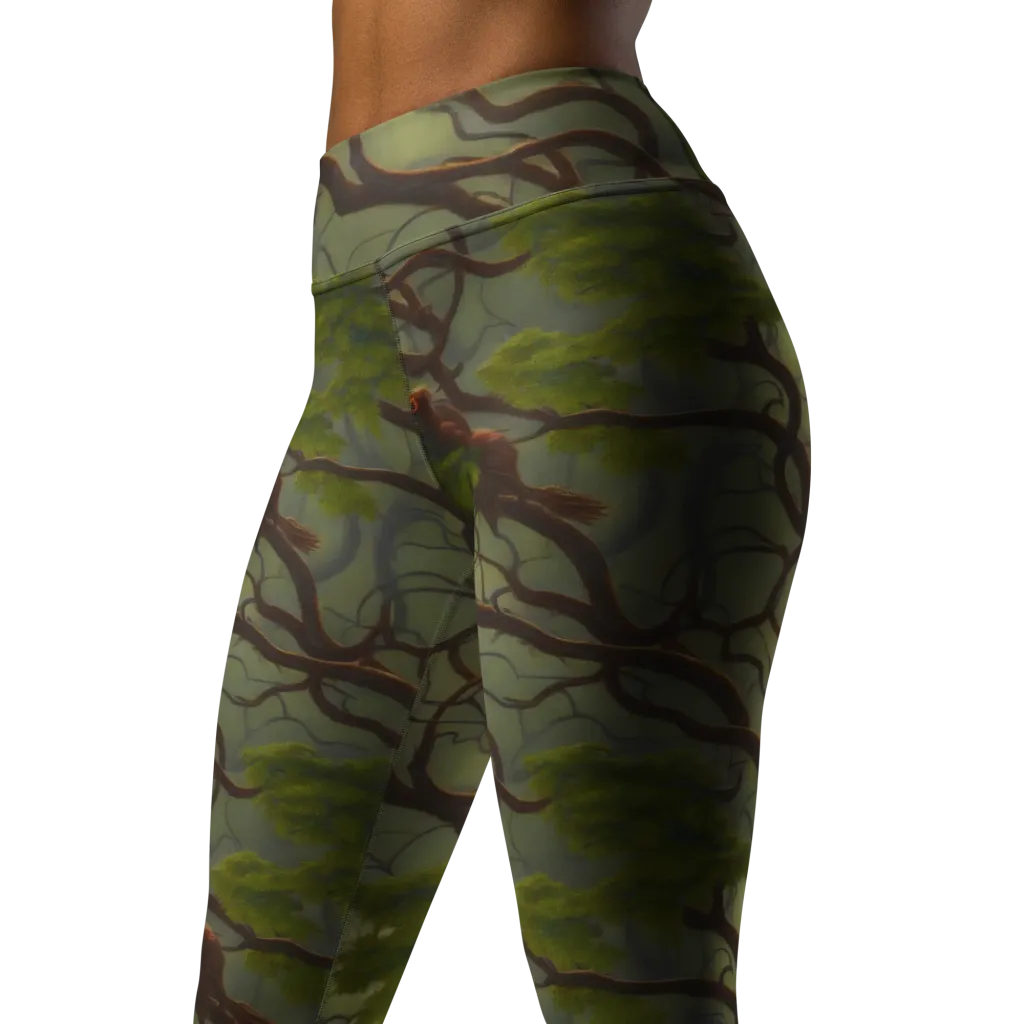 Mosslight Canopy on Yoga Leggings — Left Front