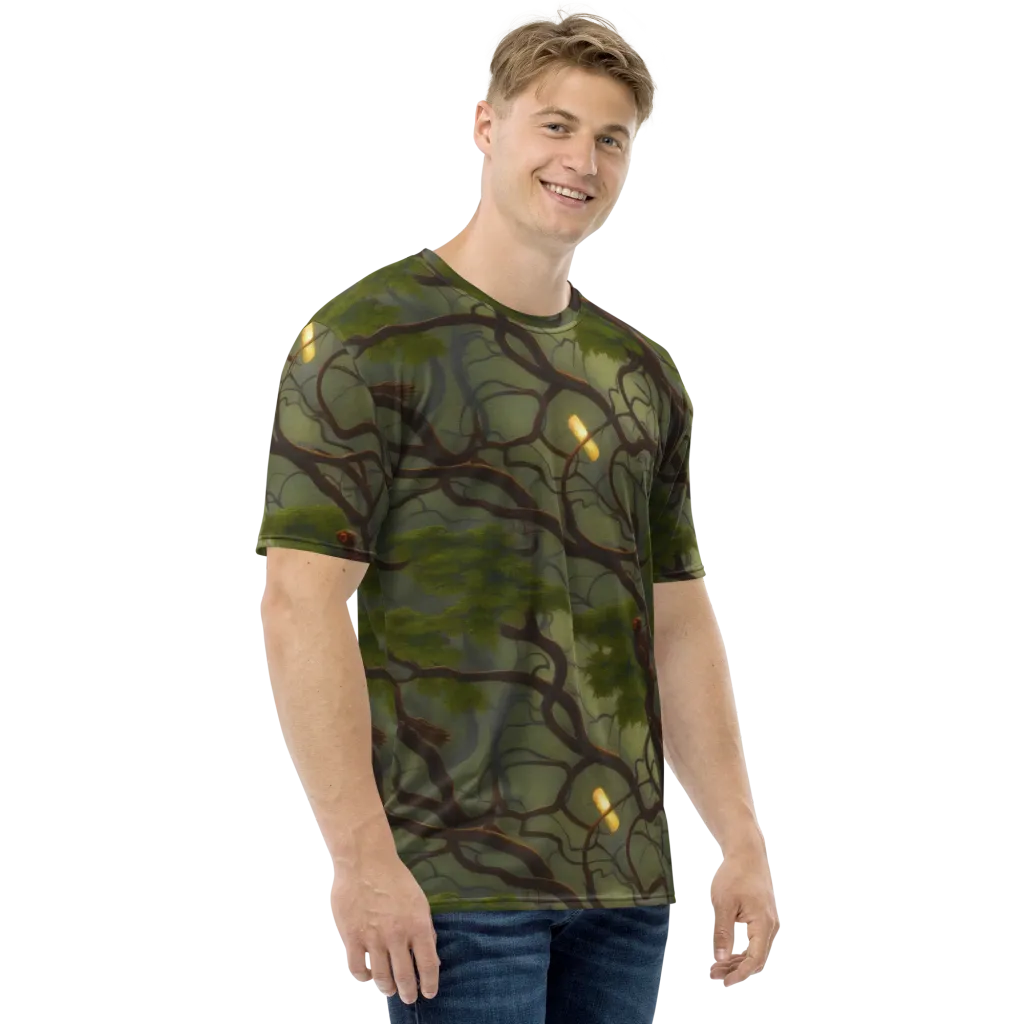 Mosslight Canopy on Men's Crew Neck T-Shirt — Right