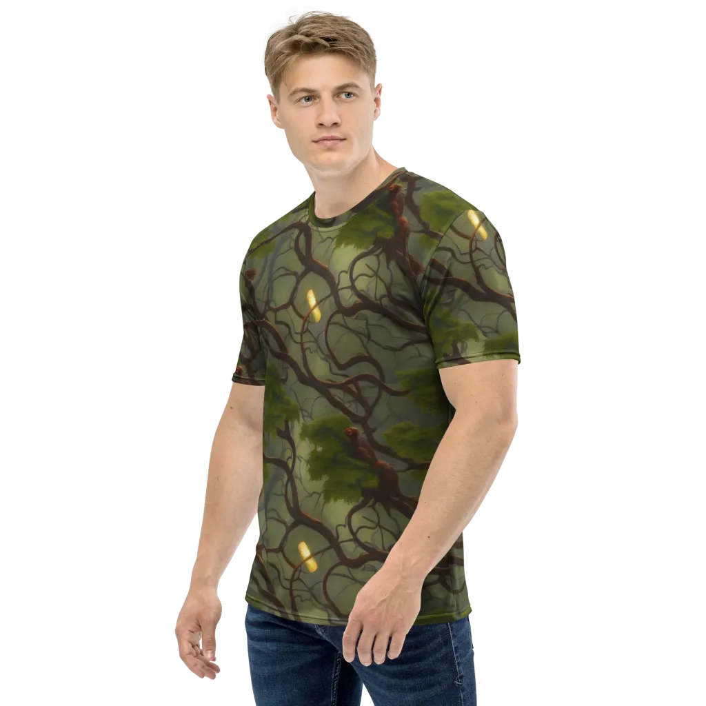 Mosslight Canopy on Men's Crew Neck T-Shirt — Left