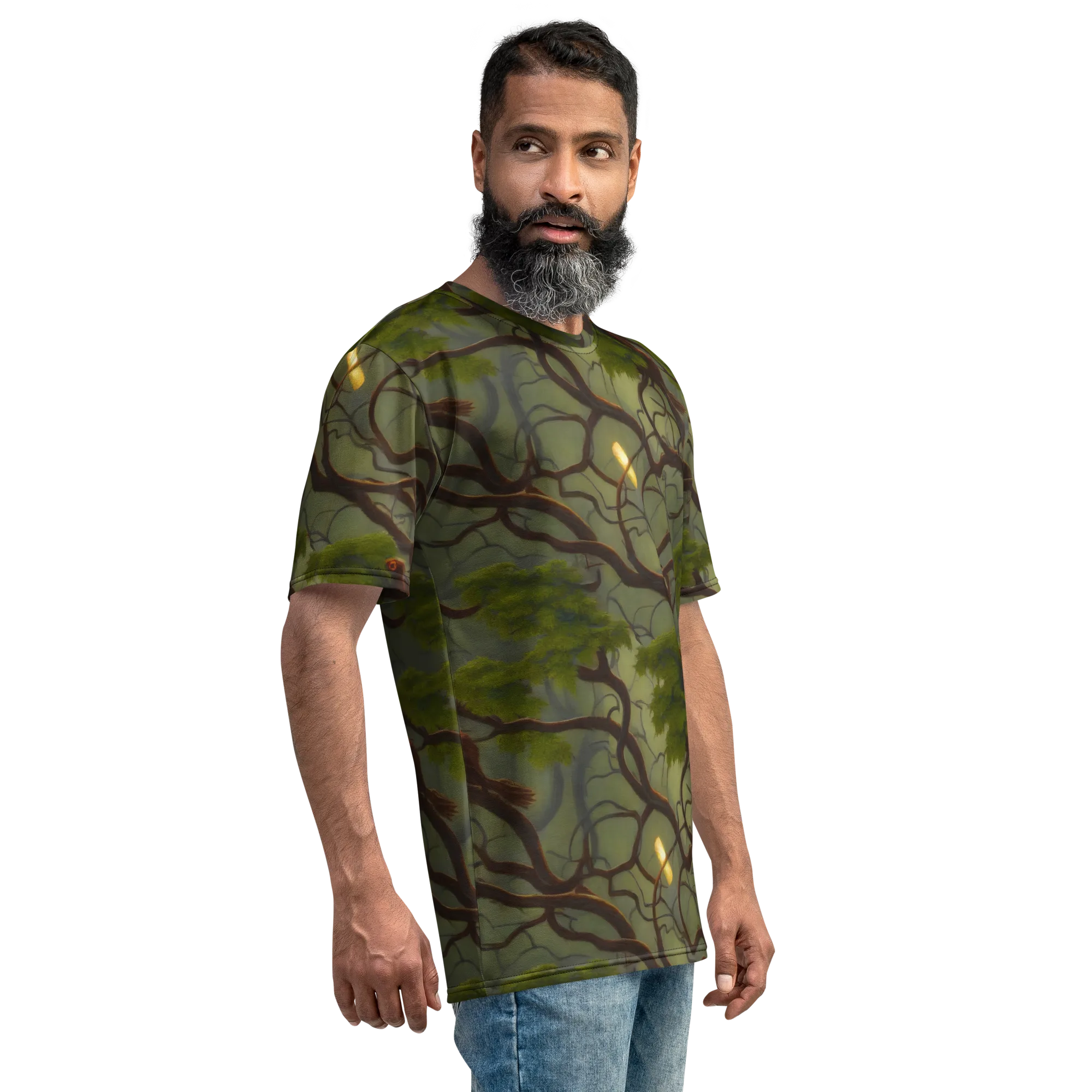 Mosslight Canopy on Men's Crew Neck T-Shirt — Right