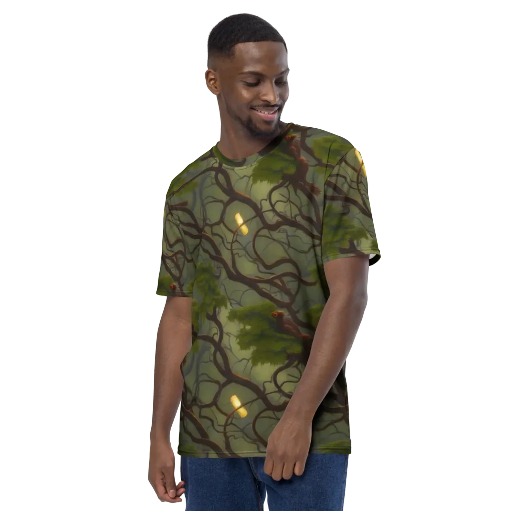 Mosslight Canopy on Men's Crew Neck T-Shirt — Left