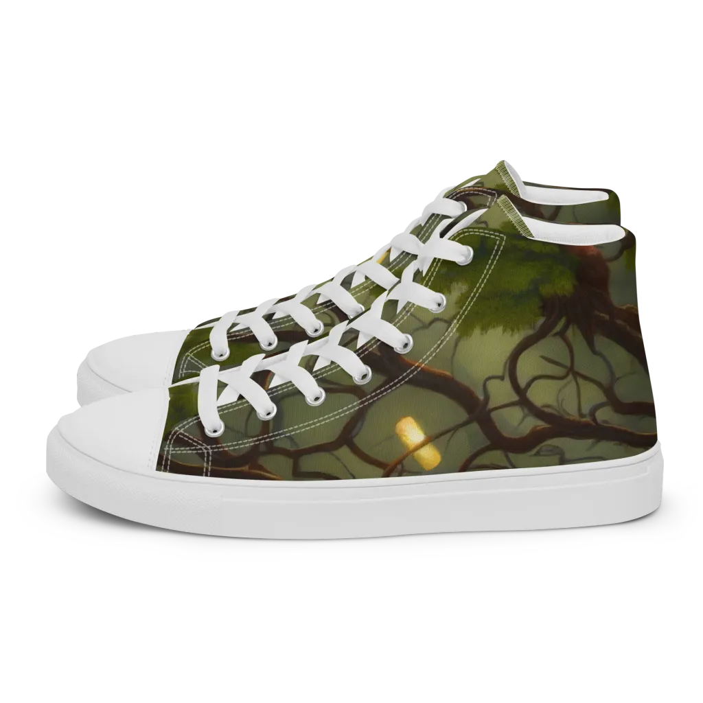 Mosslight Canopy on Men's High Top Canvas Shoes — Left