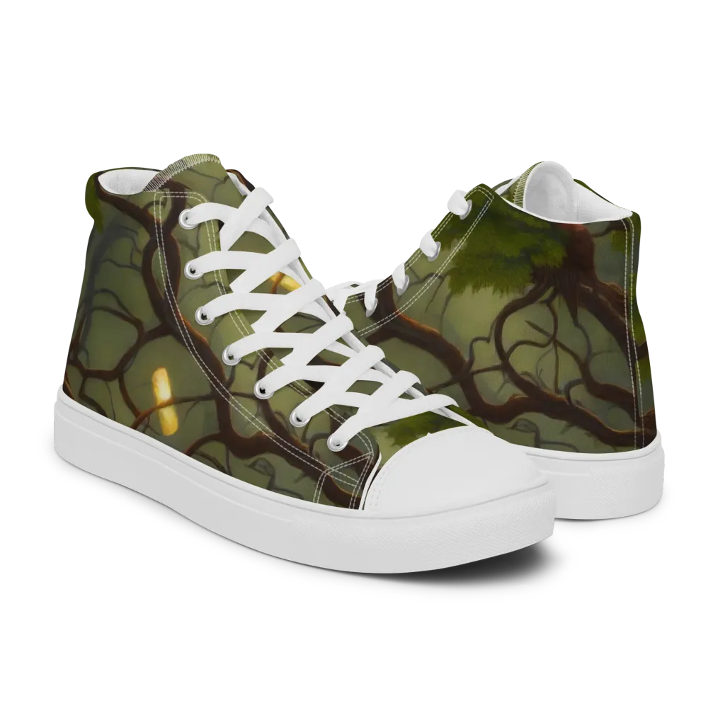 Mosslight Canopy on Men's High Top Canvas Shoes — Right
