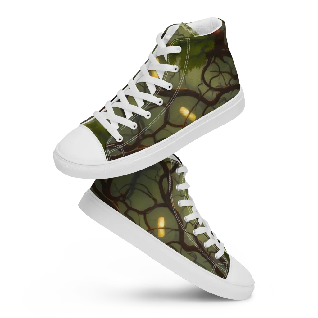 Mosslight Canopy on Men's High Top Canvas Shoes — Front