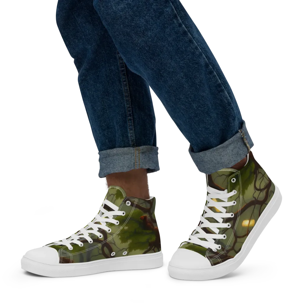 Mosslight Canopy on Men's High Top Canvas Shoes — Left