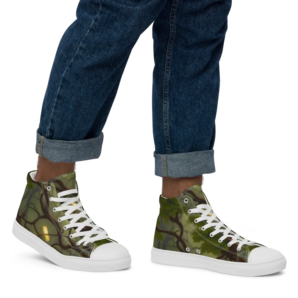 Mosslight Canopy on Men's High Top Canvas Shoes — Right