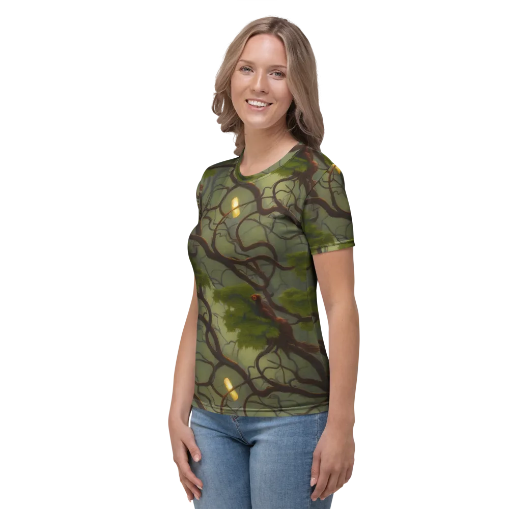 Mosslight Canopy on Women's Crew Neck T-Shirt — Left