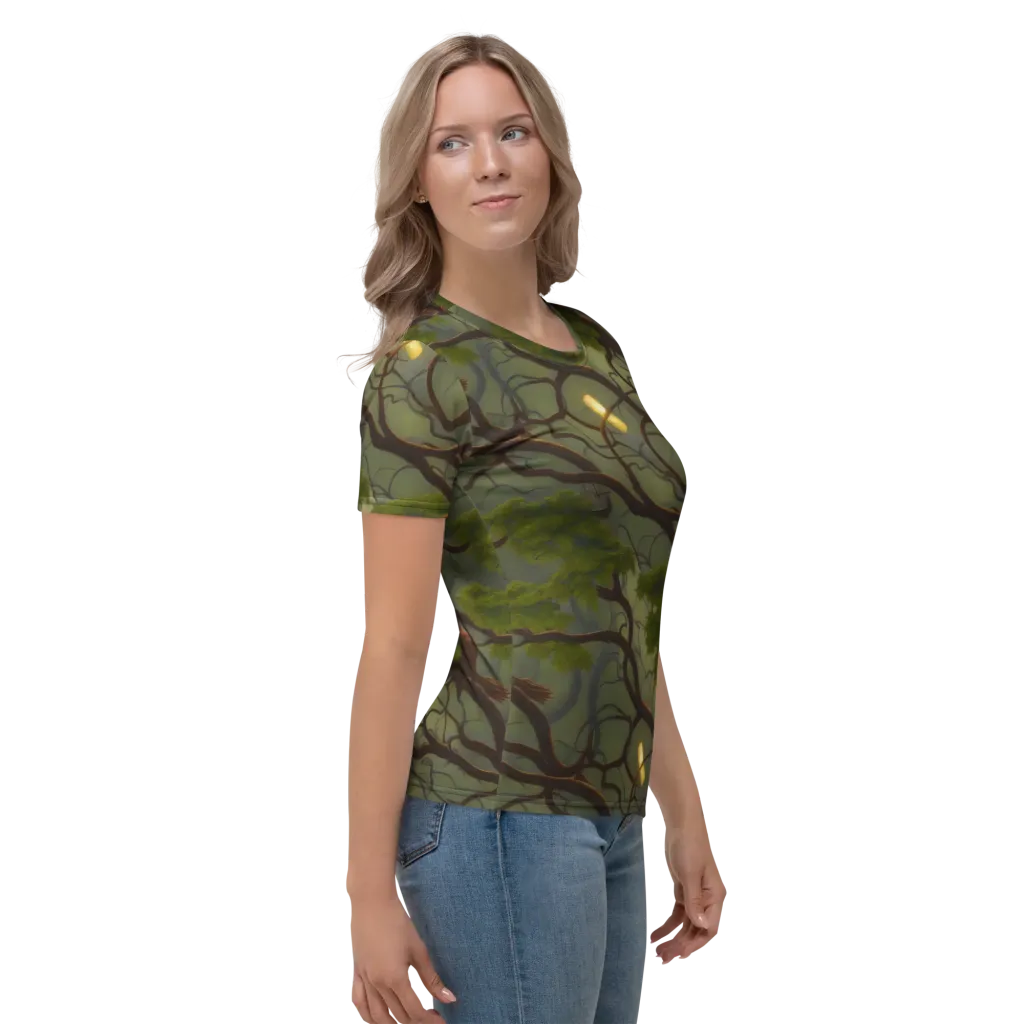 Mosslight Canopy on Women's Crew Neck T-Shirt — Right