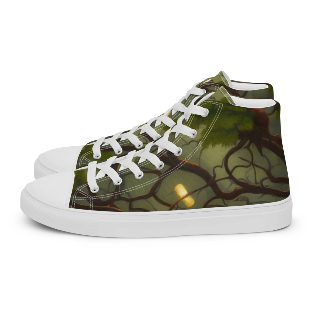 Mosslight Canopy on Women's High Top Canvas Shoes — Left