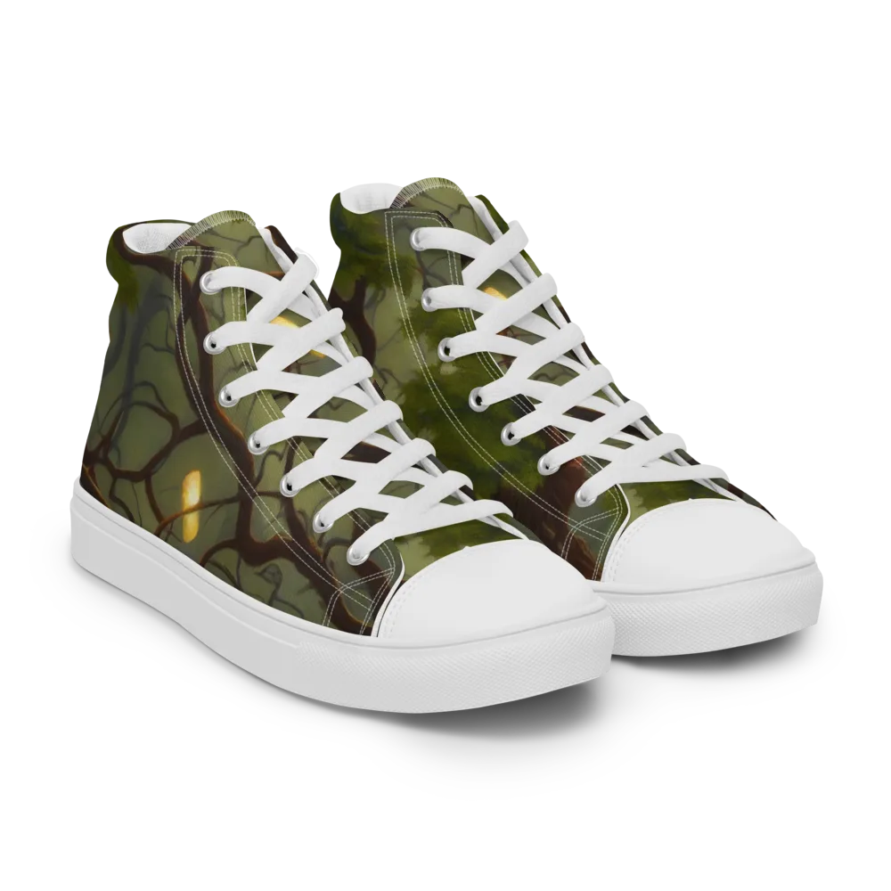 Mosslight Canopy on Women's High Top Canvas Shoes — Right Front