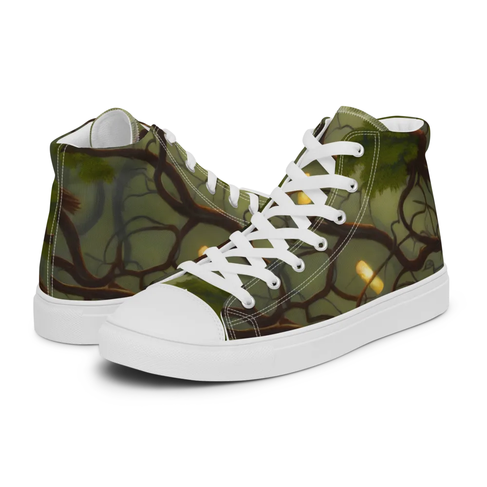 Mosslight Canopy on Women's High Top Canvas Shoes — Left