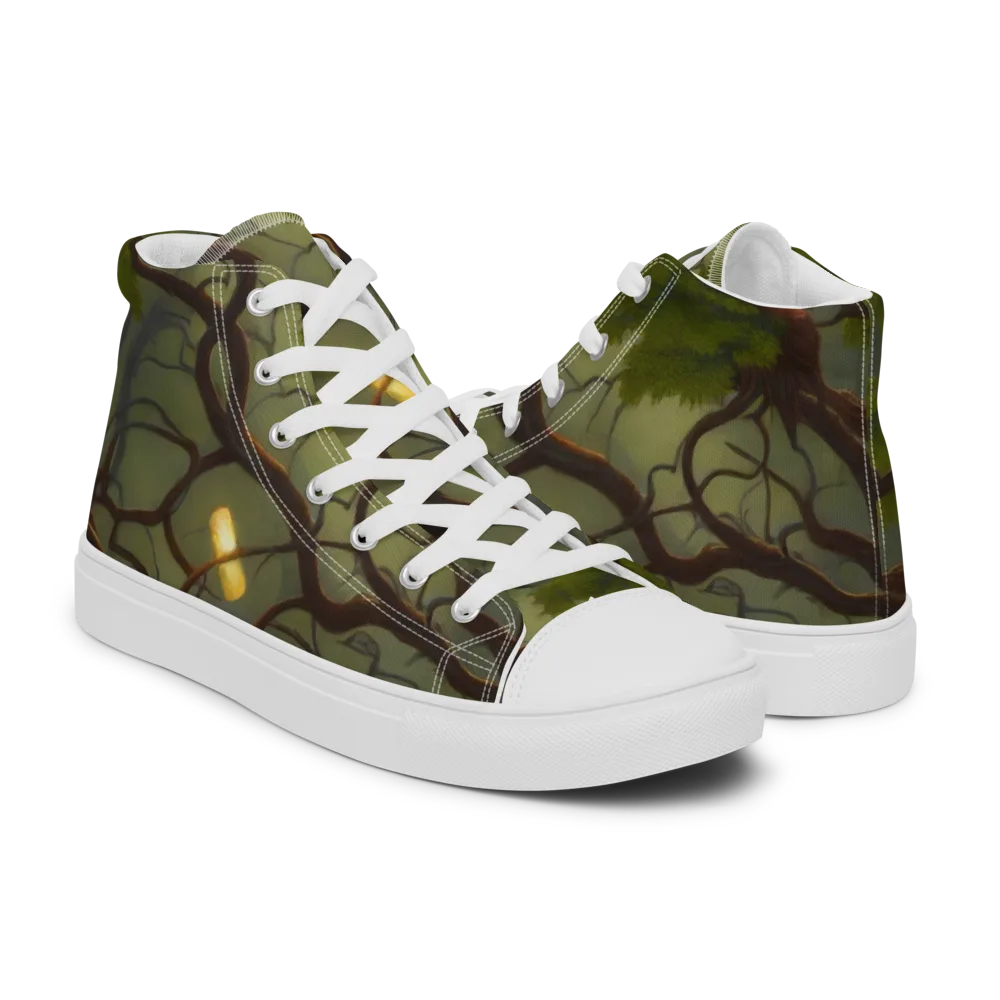 Mosslight Canopy on Women's High Top Canvas Shoes — Right