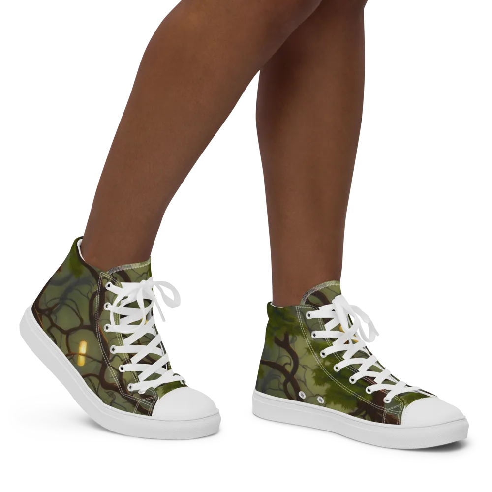Mosslight Canopy on Women's High Top Canvas Shoes — Right