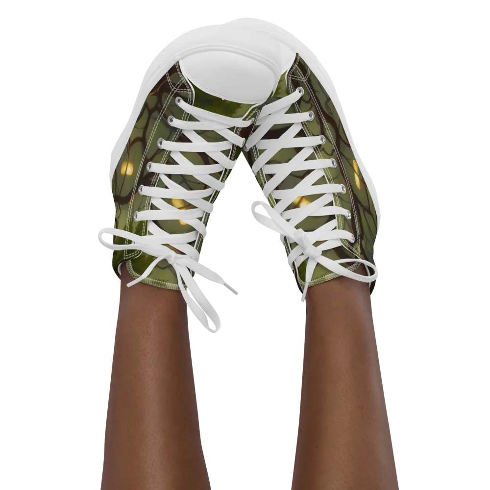 Mosslight Canopy on Women's High Top Canvas Shoes — Front