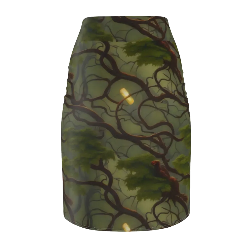 Mosslight Canopy on Pencil Skirt — Back