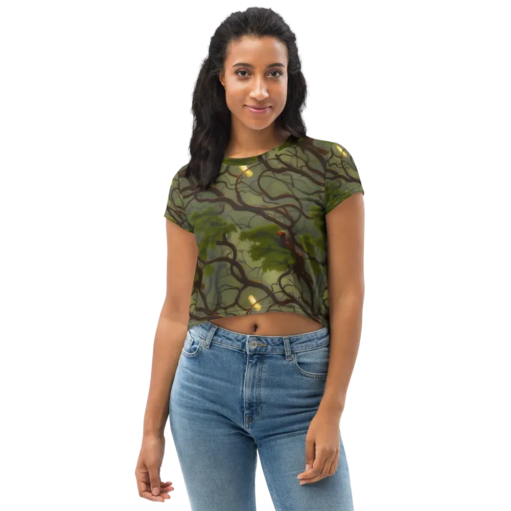 Mosslight Canopy on Crop Tee — Front