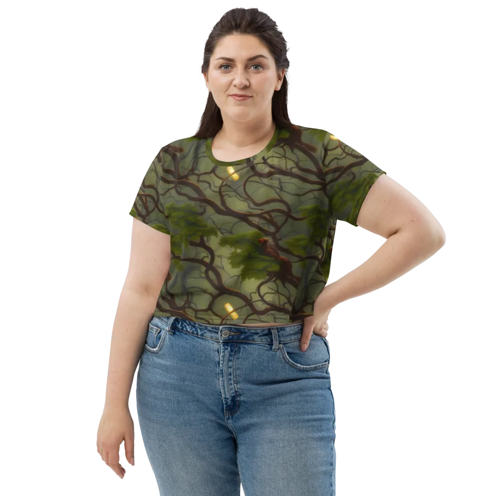 Mosslight Canopy on Crop Tee — Front
