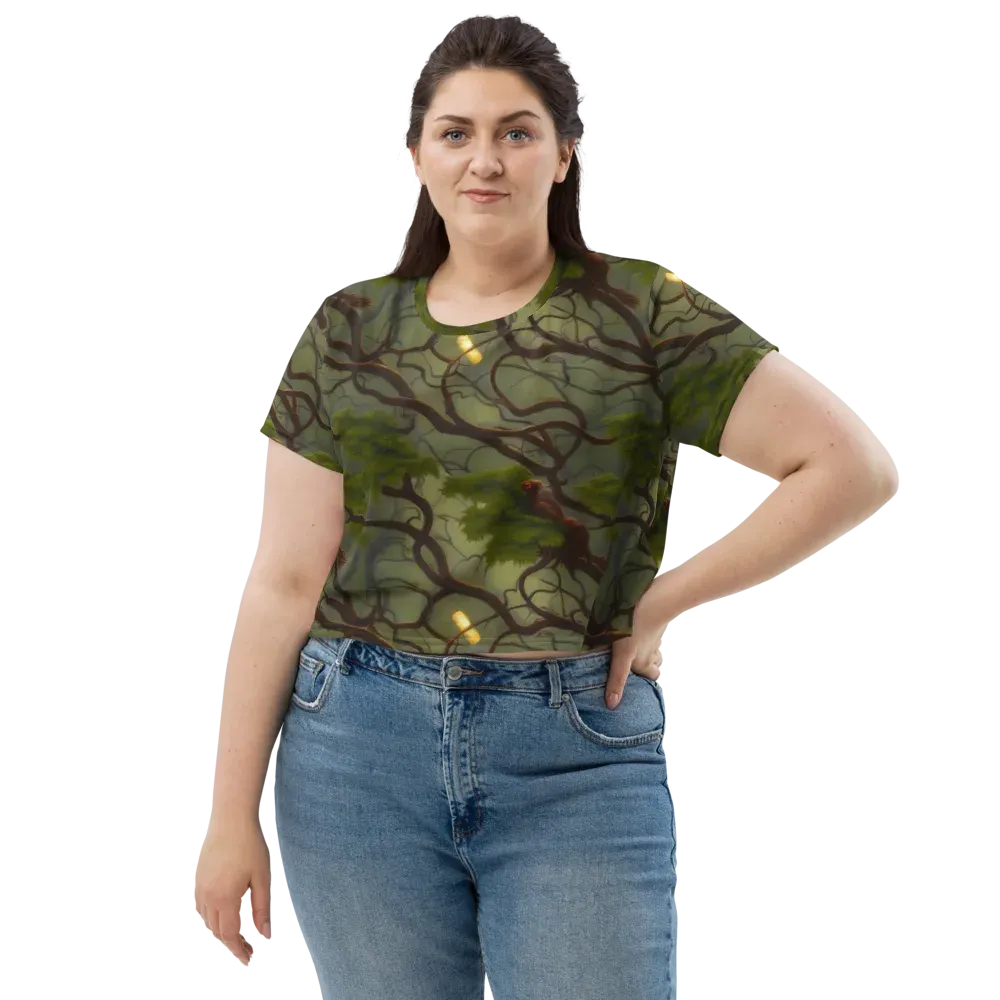 Mosslight Canopy on Crop Tee — Front