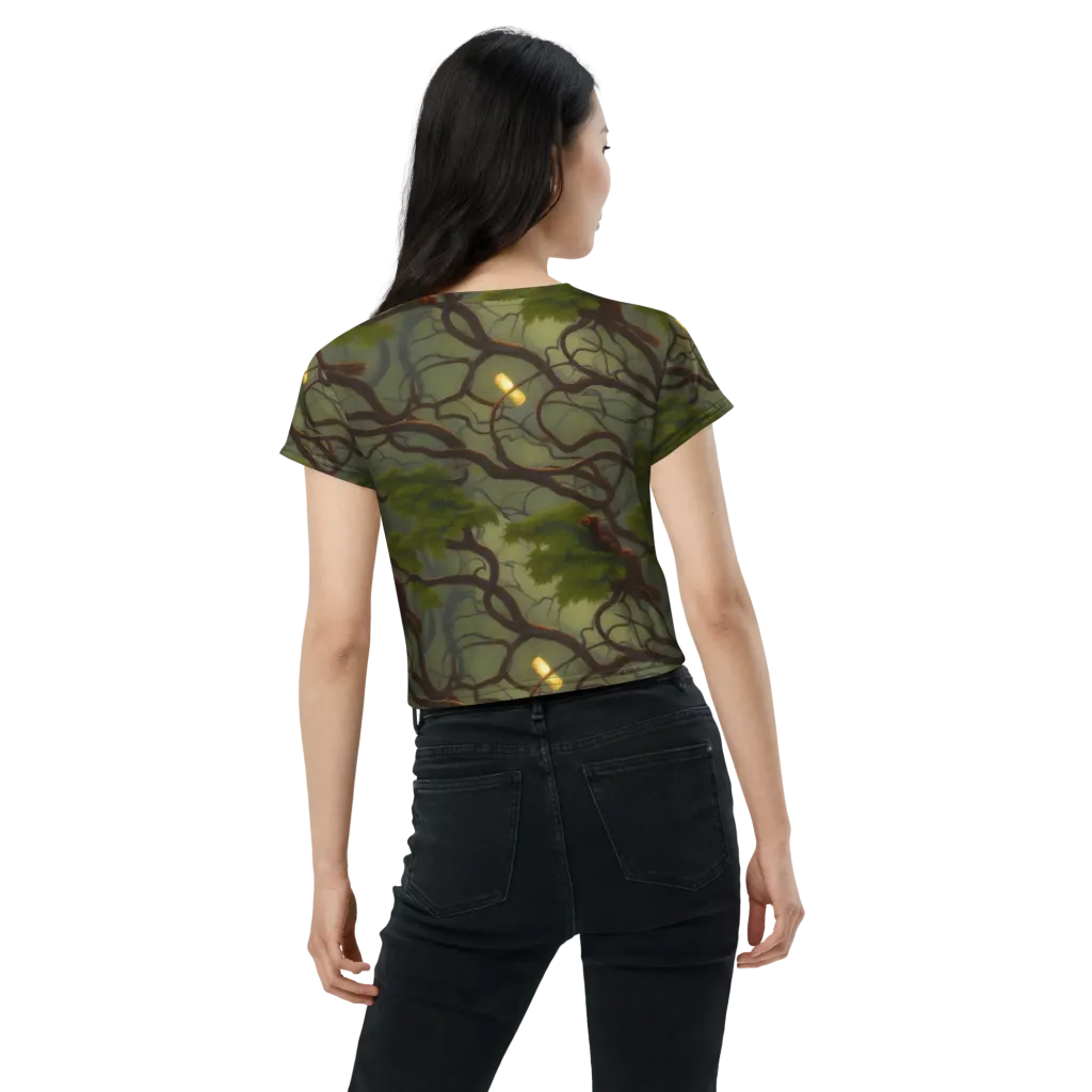 Mosslight Canopy on Crop Tee — Back