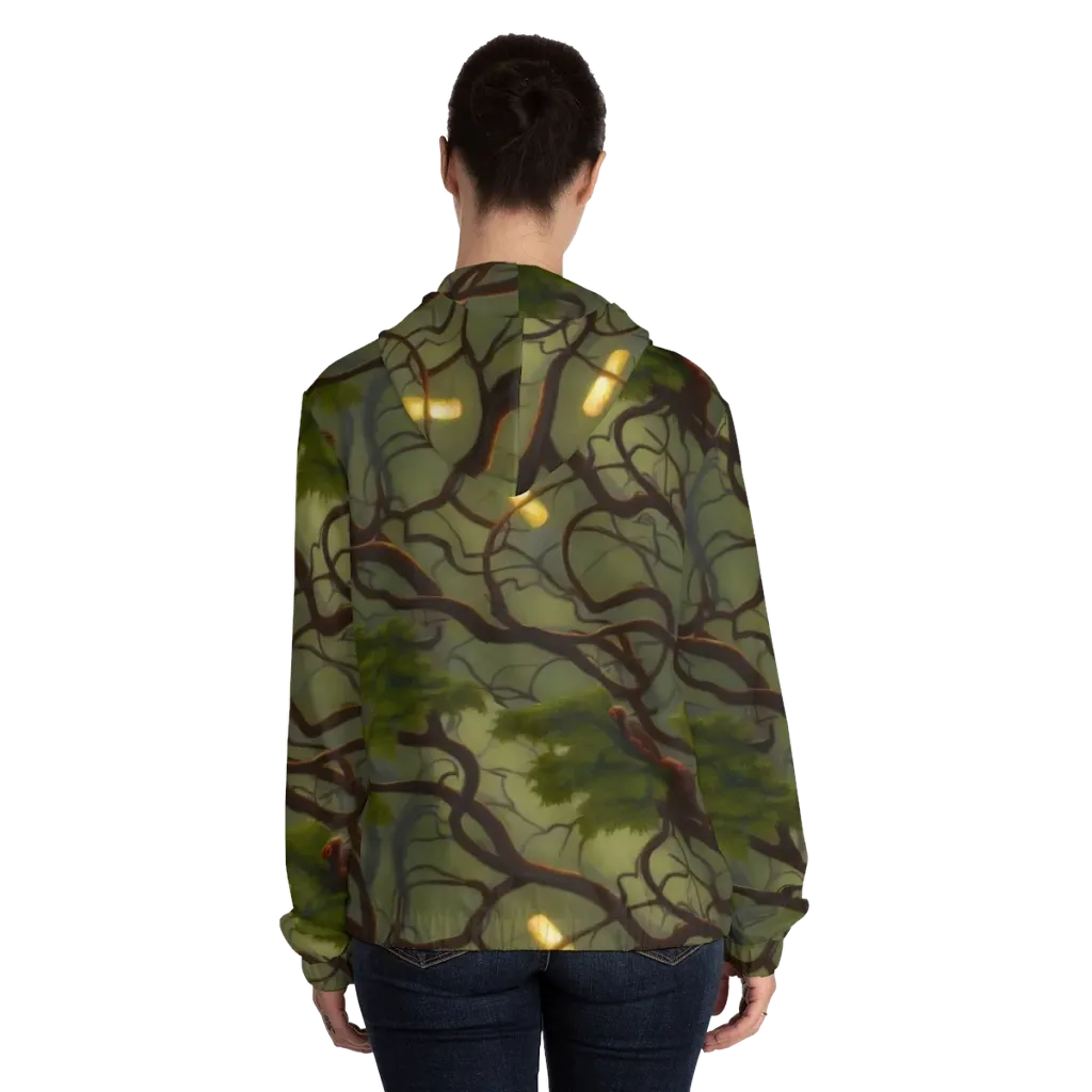 Mosslight Canopy on Women's Full-Zip Hoodie — Back On Person
