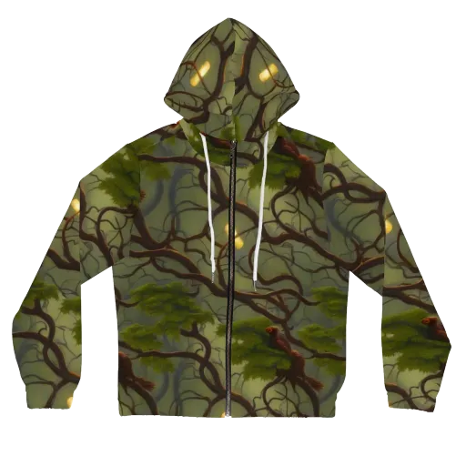 Mosslight Canopy on a Women's Full-Zip Hoodie