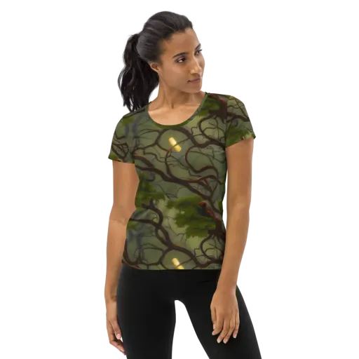 Mosslight Canopy on a Women's Athletic T-Shirt