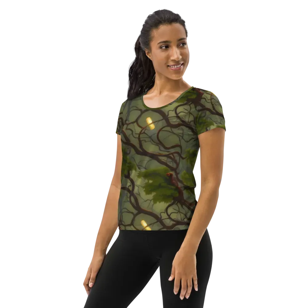 Mosslight Canopy on Women's Athletic T-Shirt — Left