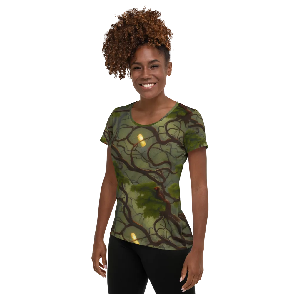 Mosslight Canopy on Women's Athletic T-Shirt — Left