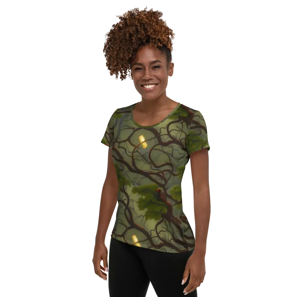 Mosslight Canopy on Women's Athletic T-Shirt — Left