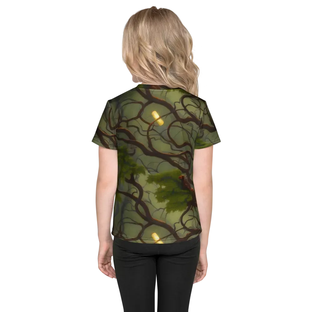 Mosslight Canopy on Kids Crew Neck T-Shirt — Back