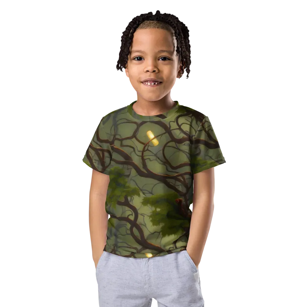 Mosslight Canopy on Kids Crew Neck T-Shirt — Front