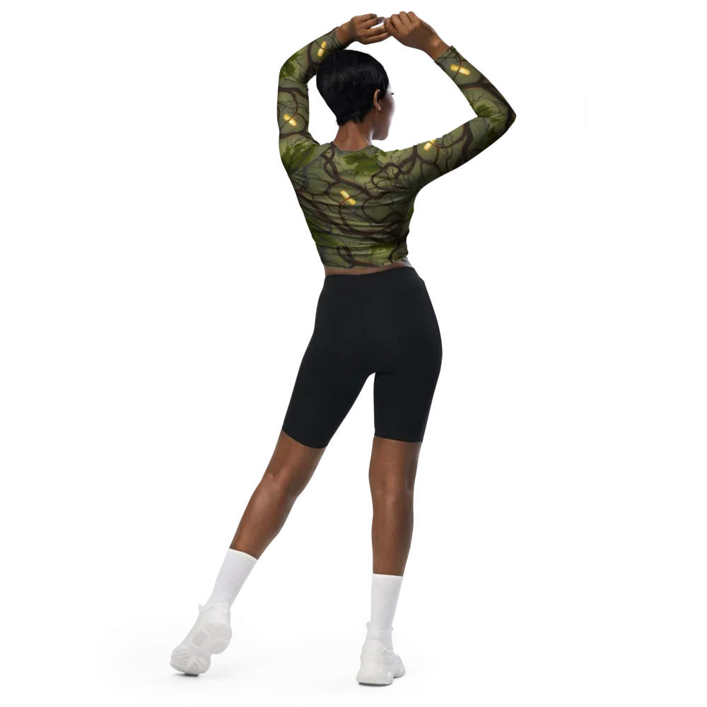 Mosslight Canopy on Long Sleeve Crop Top — Back