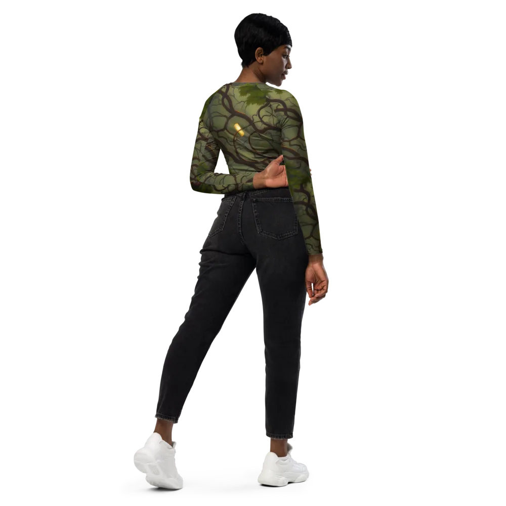 Mosslight Canopy on Long Sleeve Crop Top — Right Back