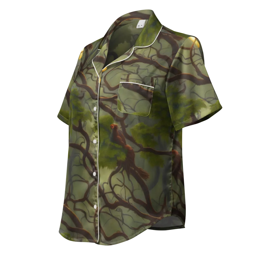 Mosslight Canopy on Women's Short Sleeve Pajama Top — Left Front