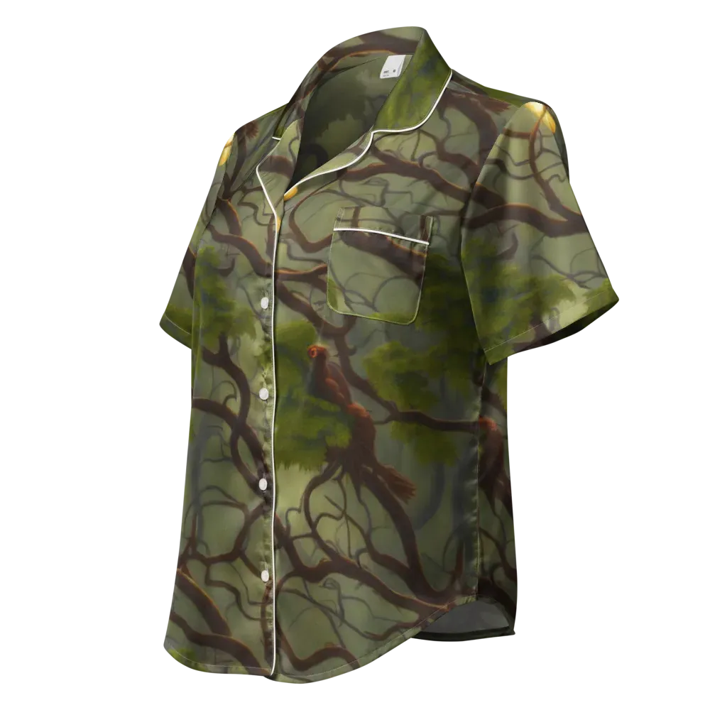 Mosslight Canopy on Women's Short Sleeve Pajama Top — Left Front