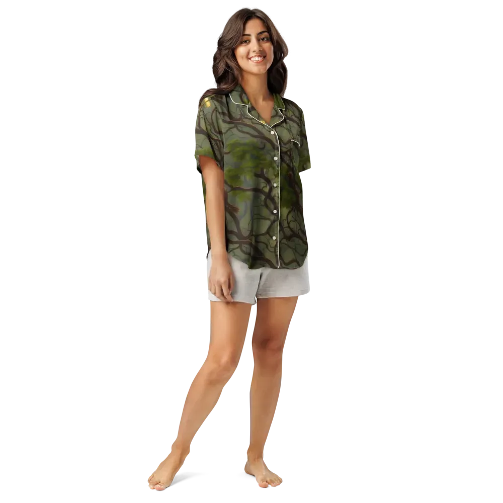 Mosslight Canopy on Women's Short Sleeve Pajama Top — Front