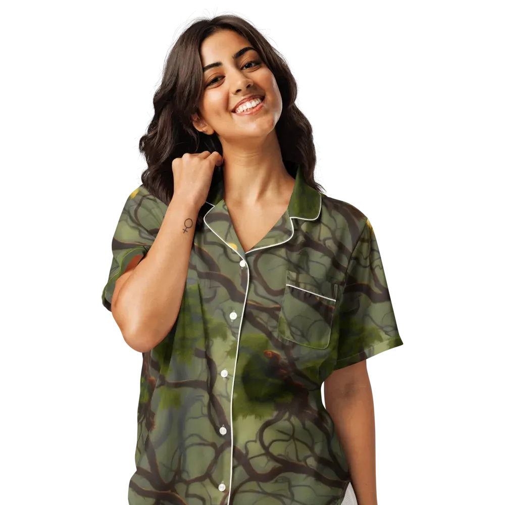 Mosslight Canopy on Women's Short Sleeve Pajama Top — Front