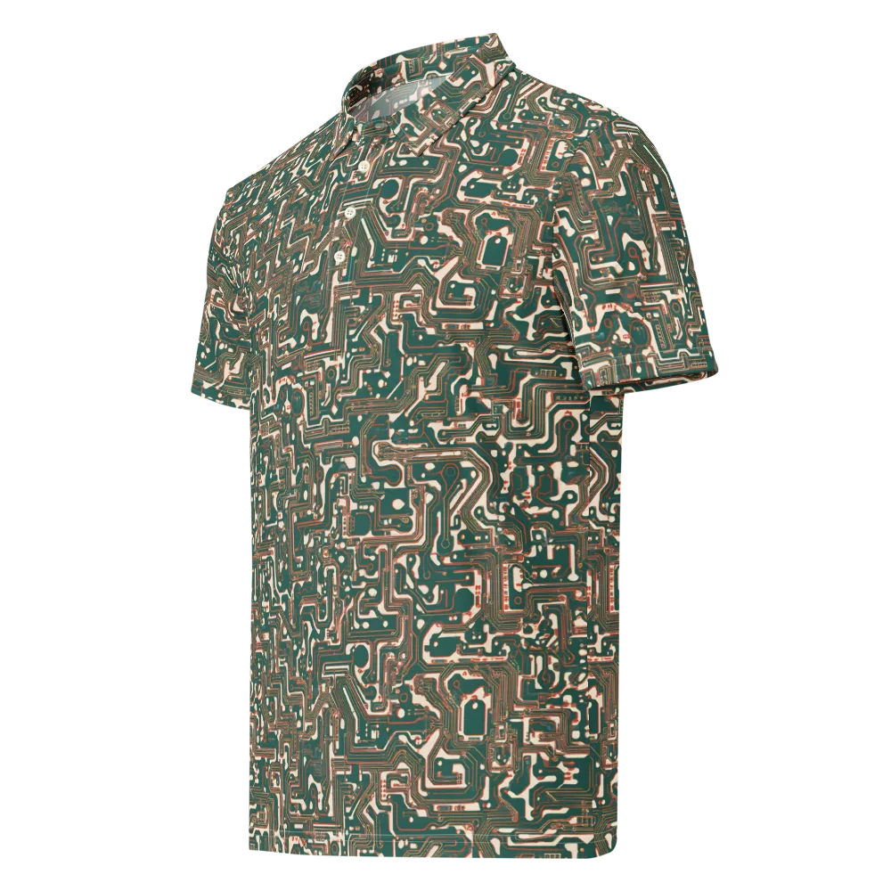 Copper Circuit on Men's Slim Fit Polo Shirt — Left Front